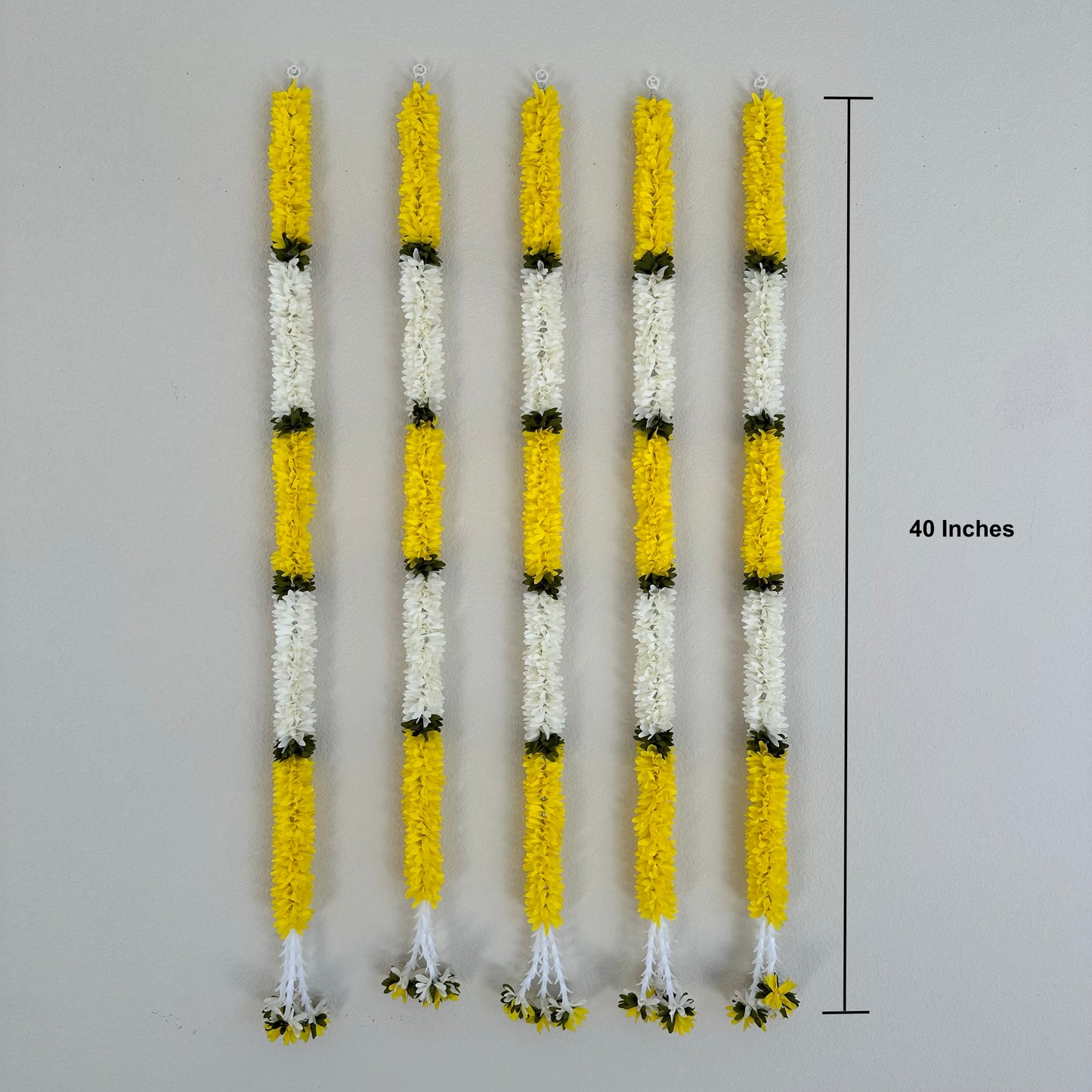 3.5Ft Yellow-White Fabric Garland (1Pc)