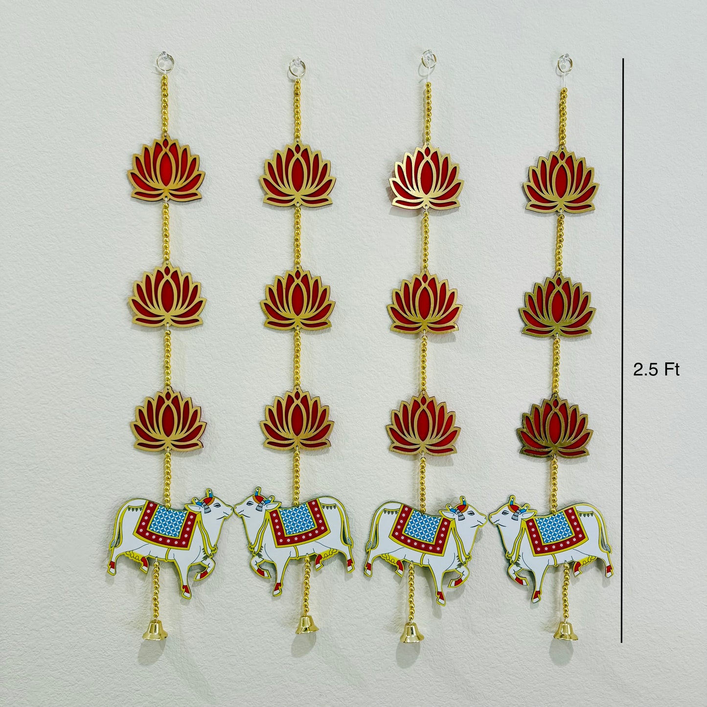 2.5Ft Lotus Cow Hanging (2Pc)