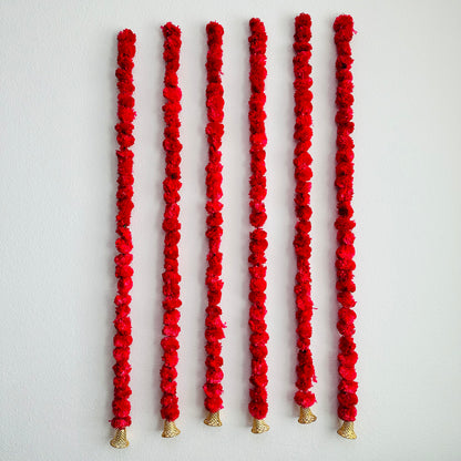 5Ft Red Marigold Garland (1Pc)
