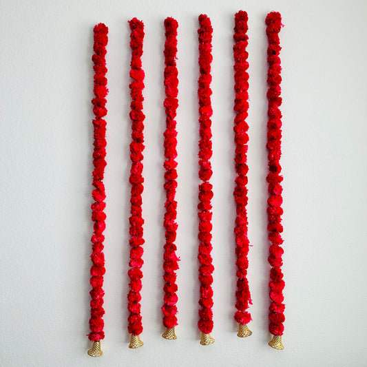 5Ft Red Marigold Garland (1Pc)