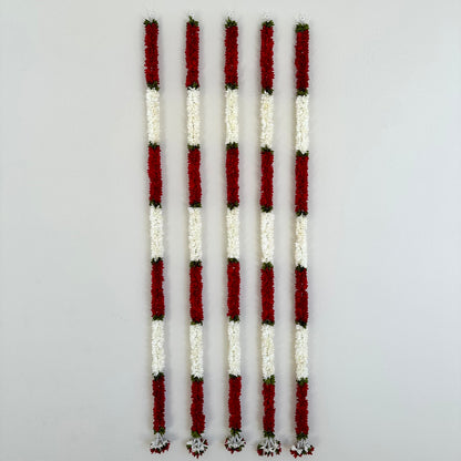 5Ft Red-White Fabric Garland (1Pc)