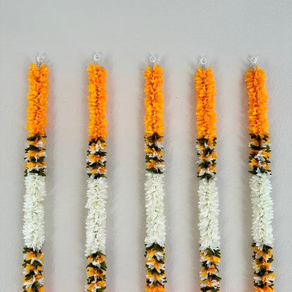 5Ft Orange-White Fabric Garland (1Pc)