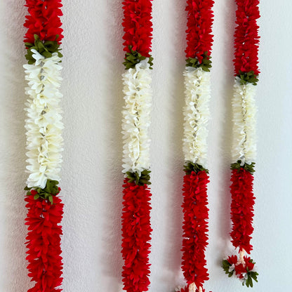 3.5Ft Red-White Fabric Garland (1Pc)