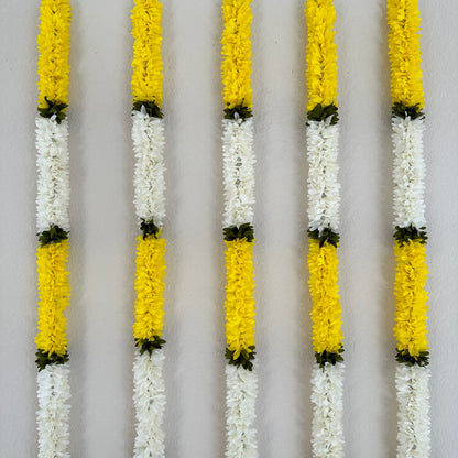 3.5Ft Yellow-White Fabric Garland (1Pc)