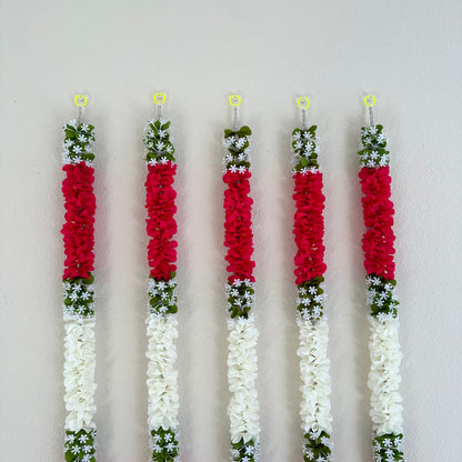 5Ft Red-White Fabric Garland (1Pc)