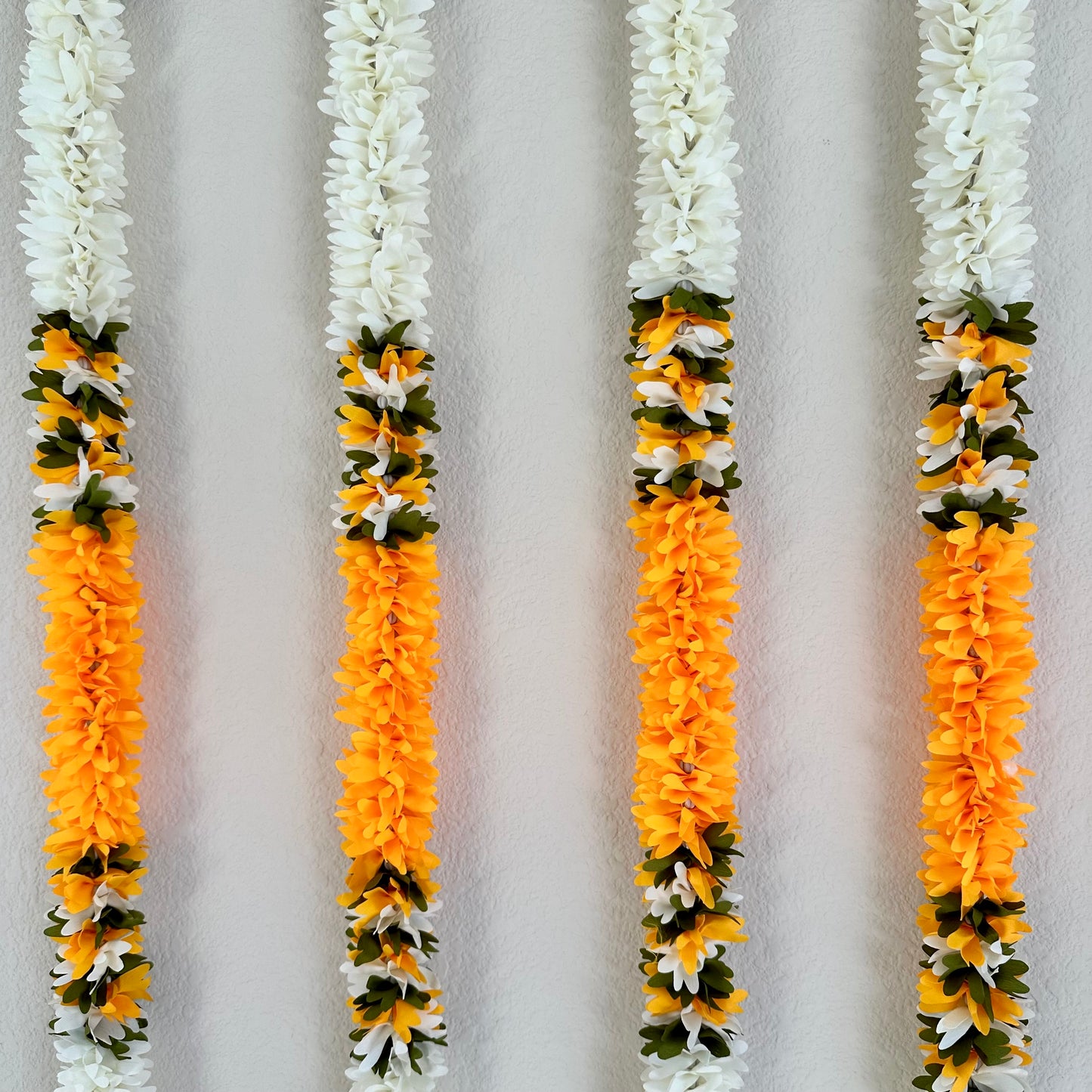 5Ft Orange-White Fabric Garland (1Pc)