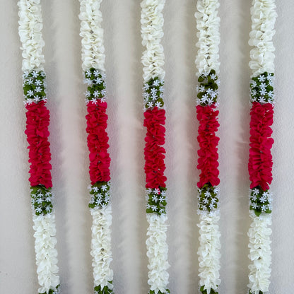 5Ft Red-White Fabric Garland (1Pc)