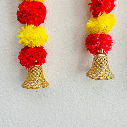 5Ft Red-Yellow Marigold Garland (1Pc)