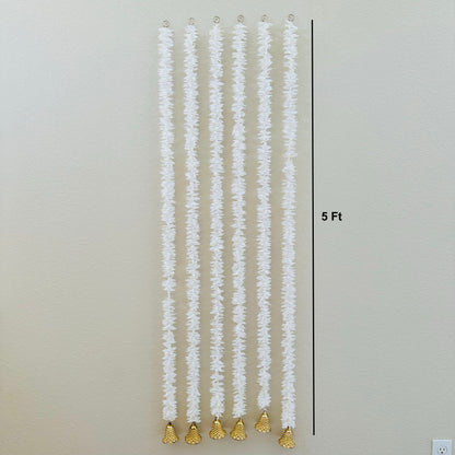 5Ft White Plastic Garland (1Pc)