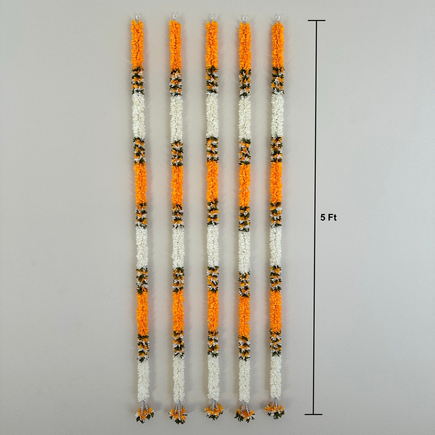 5Ft Orange-White Fabric Garland (1Pc)